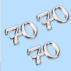 Streuteile Zahl 70 silber - 4 Stck