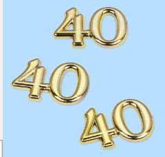 Streuteile Zahl 40 gold- 4 Stck