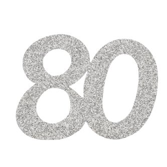 Konfetti XXL - Silber Zahl 80