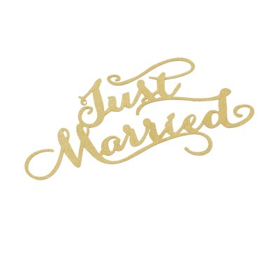 Schriftzug Just Married gold