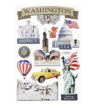 Sticker USA  - 3 D