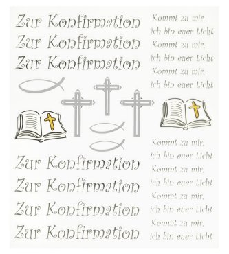 Konfirmation Sticker Bogen