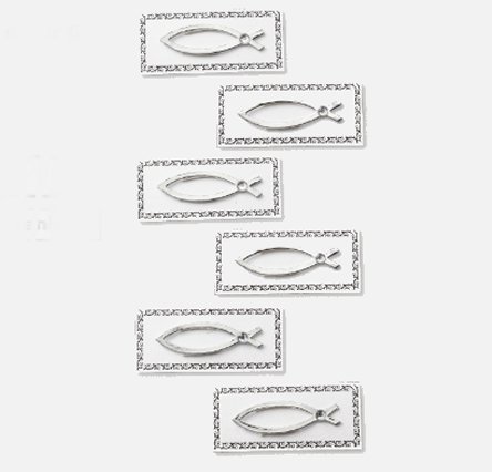 Sticker - Klebesticker Fische, silber