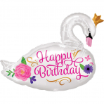 Happy Birthday Ballon als Schwan