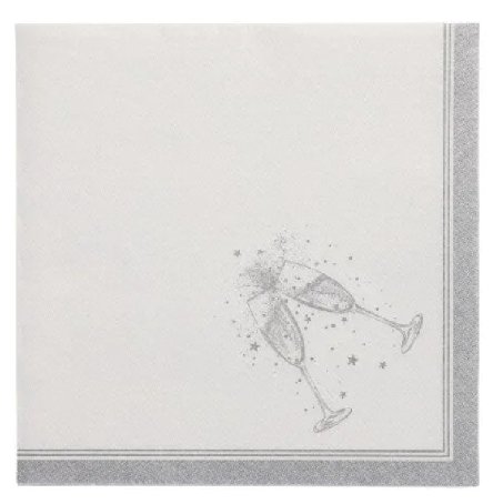 Silberhochzeit Servietten 40 cm - 50 Stck