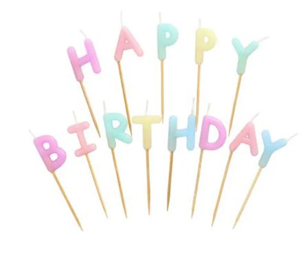 Buchstabenkerzen-Set Pastell -Happy Birthday