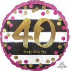 Ballon zum 40. Geburtstag gold/pink