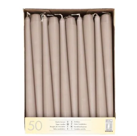 	      Leuchterkerzen creamy latte, 50 Stck