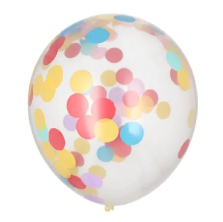 Luftballons � 29 cm mit buntem Konfetti