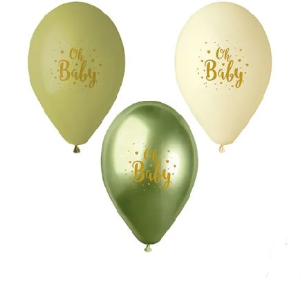 Luftballons gr�n, Oh Baby, 6 St�ck