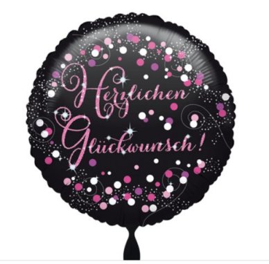 Folienballon Herzlichen Glckwunsch, pink