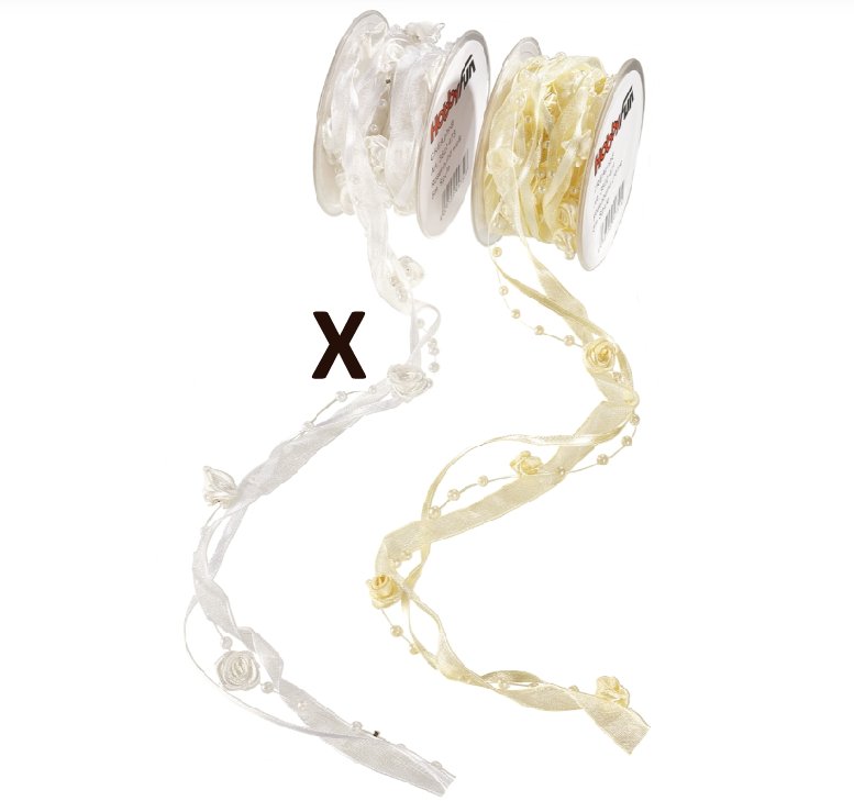 Dekoband Tischband Rosenband wei�, 5m