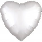 Satin Luxe White Folienballon, Herz