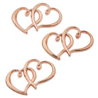 Metall Streuherzen rosegold, 10 Stck