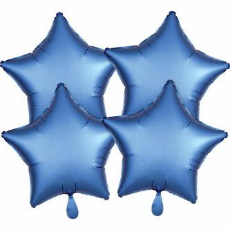 Ballon Sterne Azurblau, 4 Stck