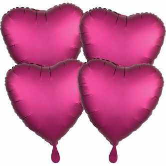 Ballon Herzen Satin Pink, 4 Stck