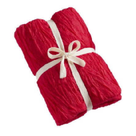 Tischl�ufer Hochzeit, rot aus Musselin