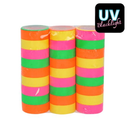 3 Rollen Papierluftschlangen Neon UV