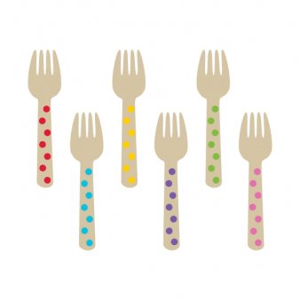 Holz Gabel, Mini bunt
