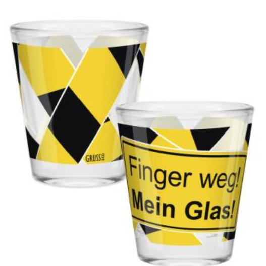 Schnapsglas Finger weg