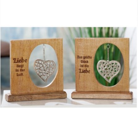 Standrelief Liebe aus Mangoholz