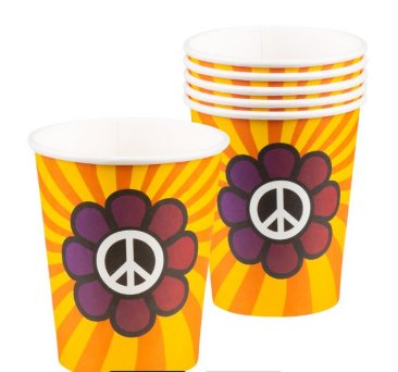 Hippie Becher Peace, 6 Stck