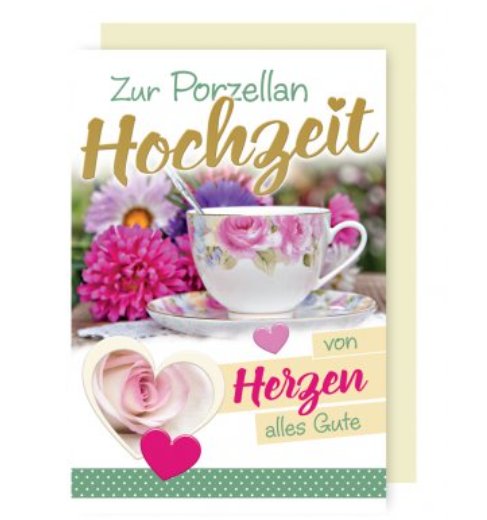 Porzellanhochzeit Karte
