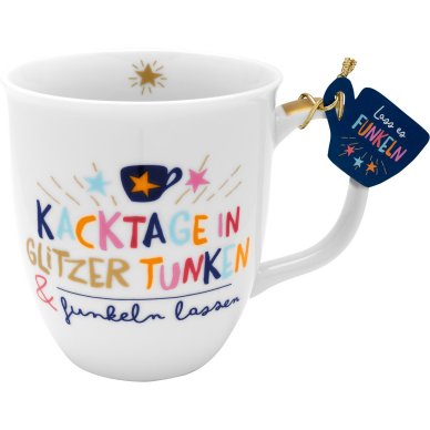 Tasse Kacktage in Glitzer tunken, 400ml