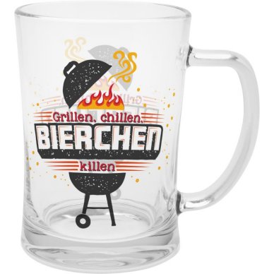 Bierglas Motiv Grillen