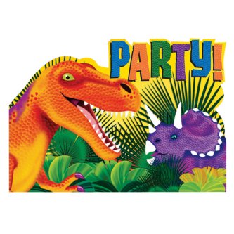 Dino Einladungskarten, 8 Stck