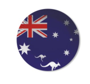Pappteller  Australien, 8 Stck