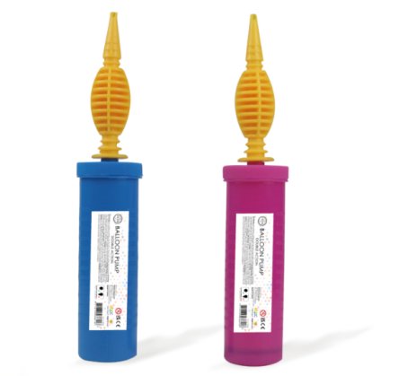Luftballonpumpe, blau oder pink