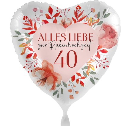 Folienballon Rubinhochzeit