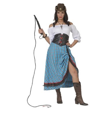 Cowboy Damen Kostüm, lang, 44-46