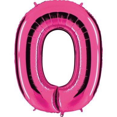 Folienballon Riesenzahl Pink - Zahl 0 - 100 cm