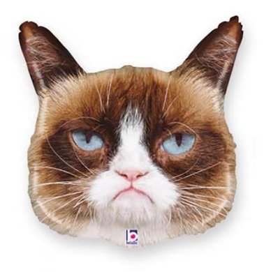 Folienballon Grumpy Katze, 50 cm