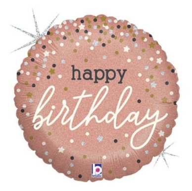 Folienballon Happy Birthday, glitter