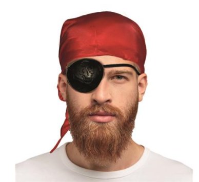 Augenklappe Pirat mit rotem Bandana