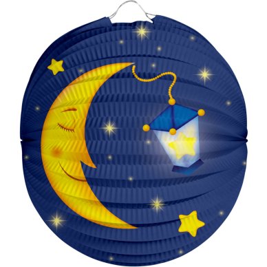 Lampion rund Mond - 22 cm