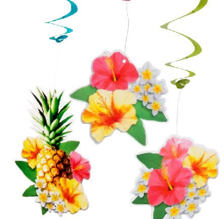 Hawaii Paradie Swirl Girlanden, 3 Stck