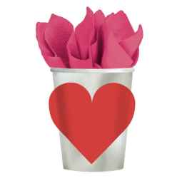 Valentine 8 x Papp Trinkbecher