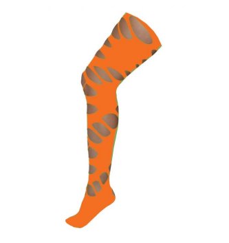 Punker Strumpfhose mit Lchern, orange