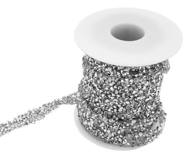 Glitzerband auf Rolle, silber -  4,6 m