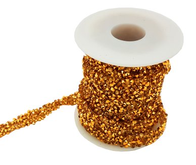 Glitzerband auf Rolle, gold - 4,6 m