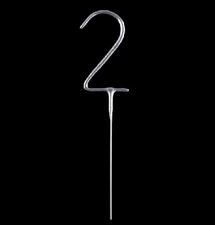 Wunderkerze Zahl 2, silber