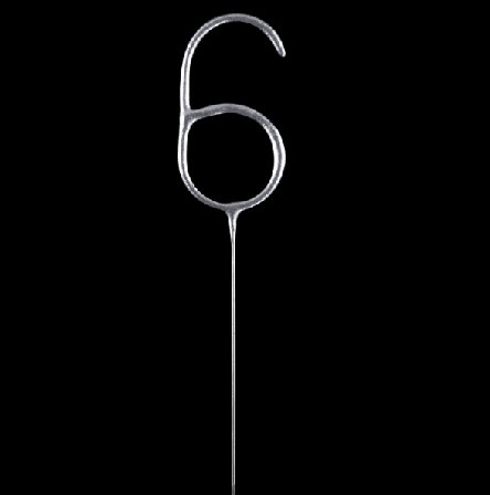 Wunderkerze Zahl 6, silber