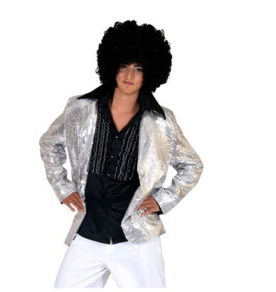 Disco Jacke, silber glnzend, 52/54