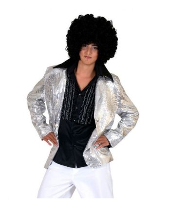 Disco Jacke, silber glitzer, 56/58