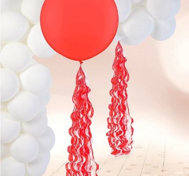 Spiral Tassel fr Ballons, rot