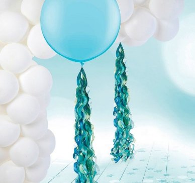 Spiral Tassel fr Ballons, bunt